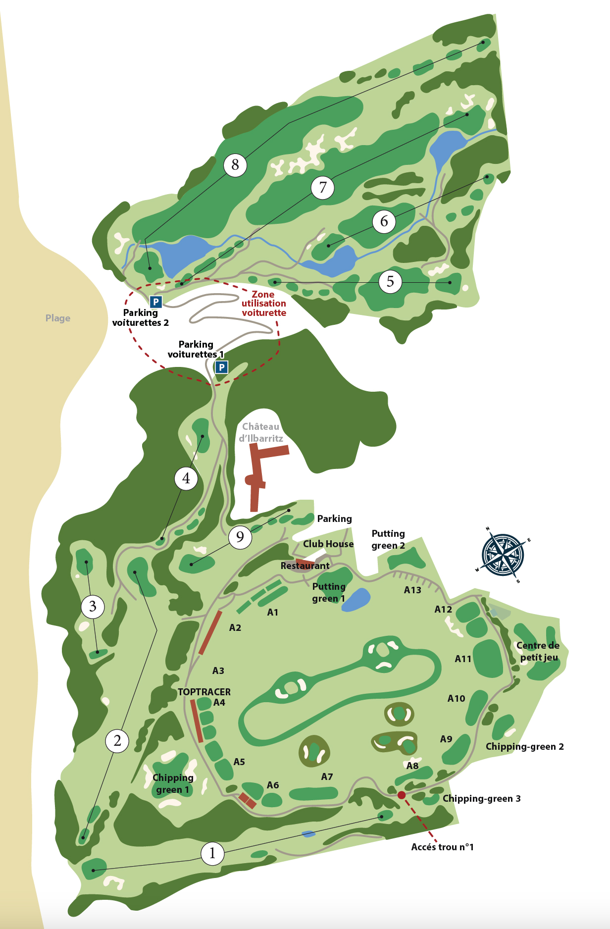 plan parcours Golf Ilbbaritz